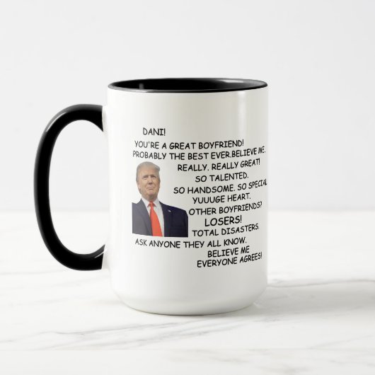 ボーイフレンドおもしろいトランプに贈り物 マグカップ (左)