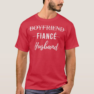 ボーイフレンドおもしろいフィアンス結婚夫の新郎のみ Tシャツ