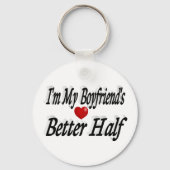 ボーイフレンドおもしろい引用文ブラック文字 キーホルダー (裏面)