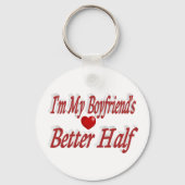 ボーイフレンドおもしろい引用文レッド文字 キーホルダー (正面)