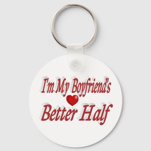 ボーイフレンドおもしろい引用文レッド文字 キーホルダー (裏面)