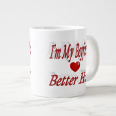 ボーイフレンドおもしろい引用文レッド文字 ジャンボコーヒーマグカップ (正面右)