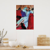 ボーイフレンドと話すレトロヴィンテージパルプカバーアート ポスター (キッチン)