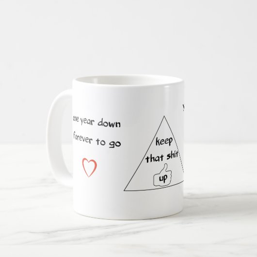 ボーイフレンドのための1つの年記念日のギフト コーヒーマグカップ (正面左)