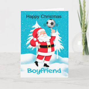 ボーイフレンドのサッカー/サッカーのクリスマスグリーティングカード シーズンカード