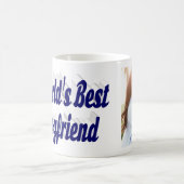 ボーイフレンドの写真とダークブルーのスクリプト コーヒーマグカップ (中央)