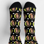 ボーイフレンドの写真ブラックハート ソックス (上部)