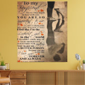 ボーイフレンドの引用文を愛する |おもしろいプレゼント キャンバスプリント (インサイチュ (リビング))