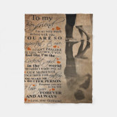 ボーイフレンドの引用文を愛する |おもしろいプレゼント フリースブランケット (正面)