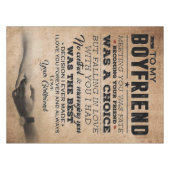 ボーイフレンドの引用文を愛する |かわいい彼氏の贈り物 テーブルクロス (正面(横))