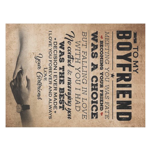 ボーイフレンドの引用文を愛する |かわいい彼氏の贈り物 テーブルクロス (正面(横))