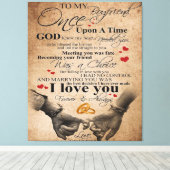 ボーイフレンドの引用文を愛する |マッチングカップルの贈り物 キャンバスプリント (インサイチュ (ウッドフロア))