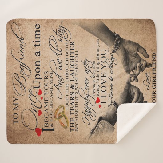 ボーイフレンドの引用文を愛する |夫への贈り物， bf シェルパブランケット (正面(横))