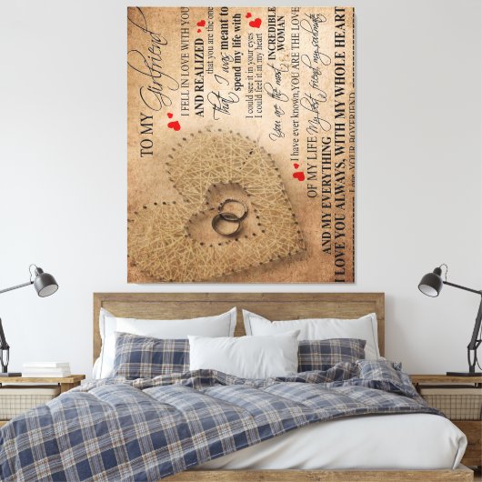 ボーイフレンドの引用文を愛する |現おもしろい在引用文 キャンバスプリント (インサイチュ (寝室))