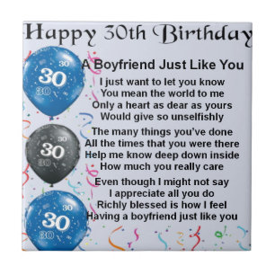 ボーイフレンドの詩の第30誕生日 タイル