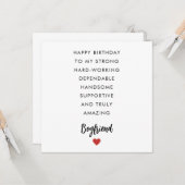 ボーイフレンドの詩誕生日カード カード (正面/裏面インサイチュ)