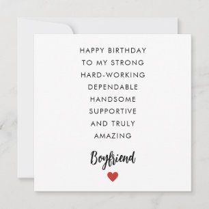 ボーイフレンドの詩誕生日カード カード