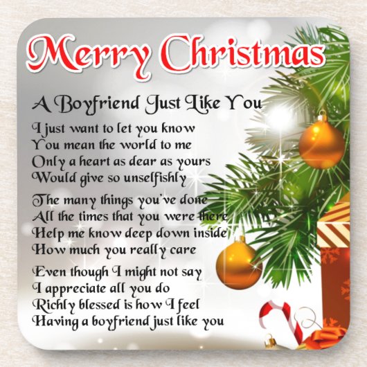 ボーイフレンドの詩-クリスマスのデザイン コースター (正面)