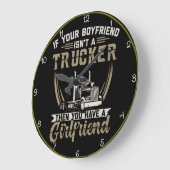 ボーイフレンドはトラック運転手じゃないの？ガールフレンドがいる！ ラージ壁時計 (傾斜)