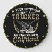 ボーイフレンドはトラック運転手じゃないの？ガールフレンドがいる！ ラージ壁時計 (正面)