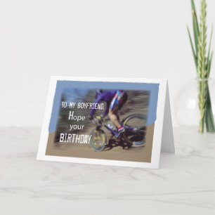 ボーイフレンドはマウンテンバイクの誕生日を遊ばします カード