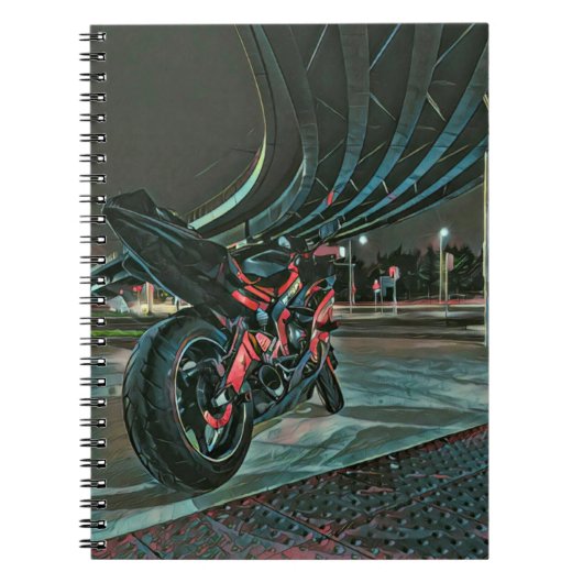 ボーイフレンドへのオートバイの贈り物 ノートブック (正面)