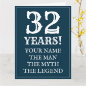 ボーイフレンドまたはパートナーに32番目の誕生日カードをお届けします。 カード (黄色い花)