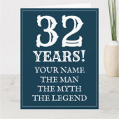 ボーイフレンドまたはパートナーに32番目の誕生日カードをお届けします。 カード (正面)