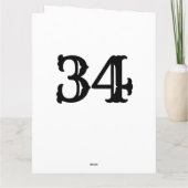 ボーイフレンドまたはパートナーに34番目の誕生日カードをお届けします。 カード (裏面)