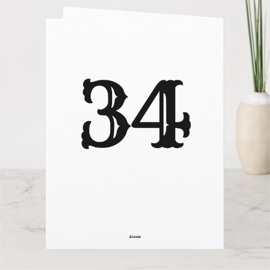 ボーイフレンドまたはパートナーに34番目の誕生日カードをお届けします。 カード (裏面)