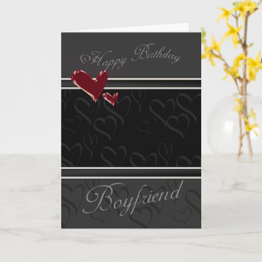 ボーイフレンドハッピーバースデーカード(ハート付き男性) カード (黄色い花)