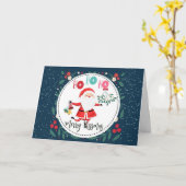 ボーイフレンドメリー妻へのホホホホキス贈り物 カード (黄色い花)