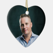 ボーイフレンド写真オーナメント-ハート記念ギフト セラミックオーナメント (右)