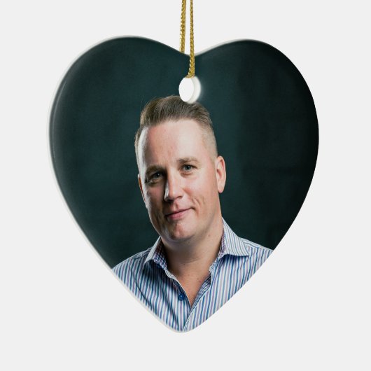 ボーイフレンド写真オーナメント-ハート記念ギフト セラミックオーナメント (右)
