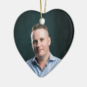 ボーイフレンド写真オーナメント-ハート記念ギフト セラミックオーナメント (左)
