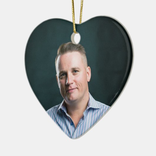 ボーイフレンド写真オーナメント-ハート記念ギフト セラミックオーナメント (左)