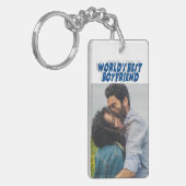 ボーイフレンド写真sea blue 3d文字 キーホルダー (正面左)