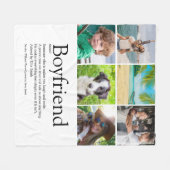 ボーイフレンド定義6フォトコラージュおもしろい フリースブランケット (正面(横))