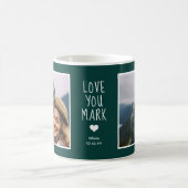 ボーイフレンド愛ユーモダンの写真グリーンC21 & White コーヒーマグカップ (中央)