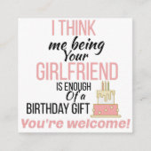 ボーイフレンド誕生日 エンクロージャーカード (正面)