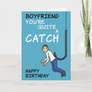 ボーイフレンド魚釣りパン誕生日カード カード
