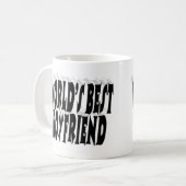 ボーイフレンド黒タイポグラフィ コーヒーマグカップ (正面左)