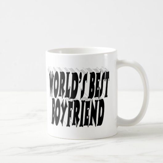 ボーイフレンド黒タイポグラフィ コーヒーマグカップ (右)