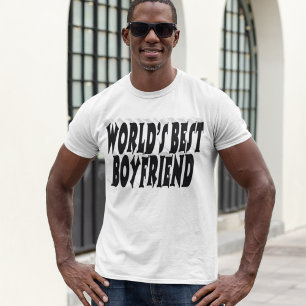 ボーイフレンド黒タイポグラフィ Tシャツ
