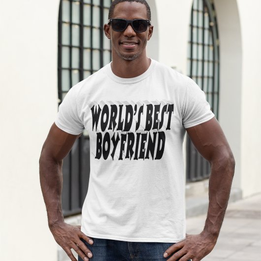 ボーイフレンド黒タイポグラフィ Tシャツ