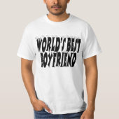 ボーイフレンド黒タイポグラフィ Tシャツ (正面)