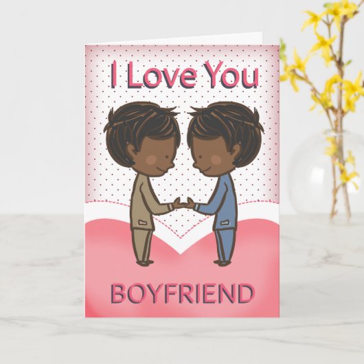 ボーイフレンド，ゲイ，かわいい愛するアフリカ系アメリカ人クープル カード (黄色い花)