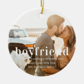 ボーイフレンド | 感傷的な写真記念クリスマス セラミックオーナメント (正面)