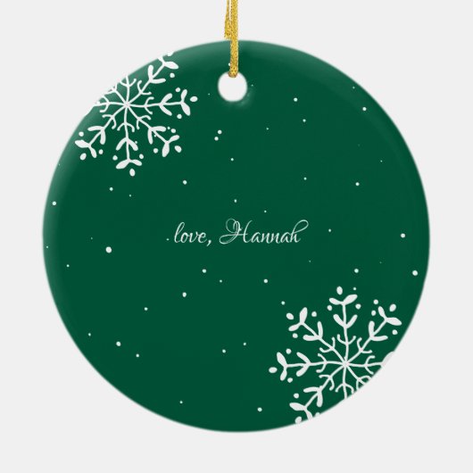 ボーイフレンド | 感傷的な写真記念クリスマス セラミックオーナメント (裏面)