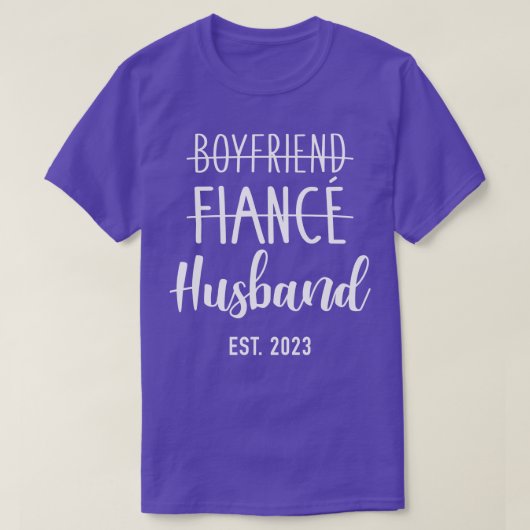 ボーイフレンドfianc hus 2023結婚 for's and honeymoon tシャツ (デザイン正面)